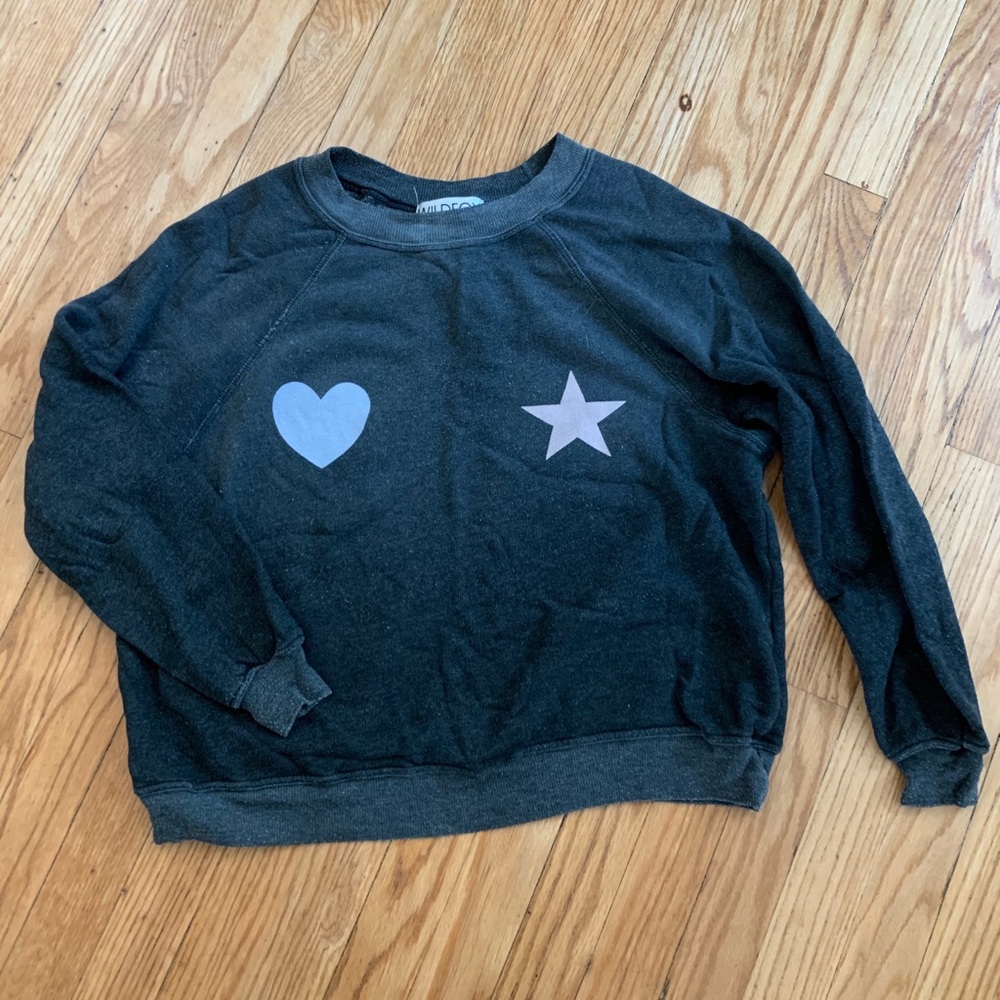 Wildfox heart and star charcoal sweatshirt